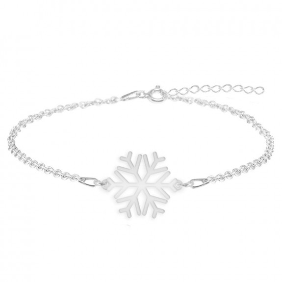 Snowflake - Bratara personalizata argint 925 15 + 3cm cu pandantiv Fulg