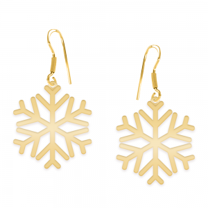 Snowflake - Cercei personalizati fulg din argint 925 placat cu aur galben 24K Snowflake - Cercei personalizati fulg din argint 925 placat cu aur galben 24K