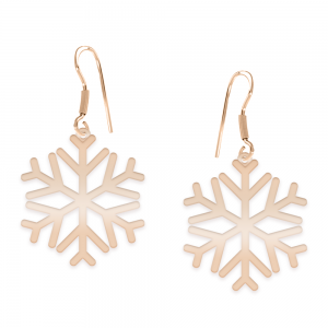 Snowflake - Cercei personalizati fulg din argint 925 placat cu aur roz Snowflake - Cercei personalizati fulg din argint 925 placat cu aur roz