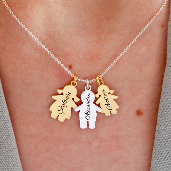 Sofia - Colier personalizat din argint cu siluete