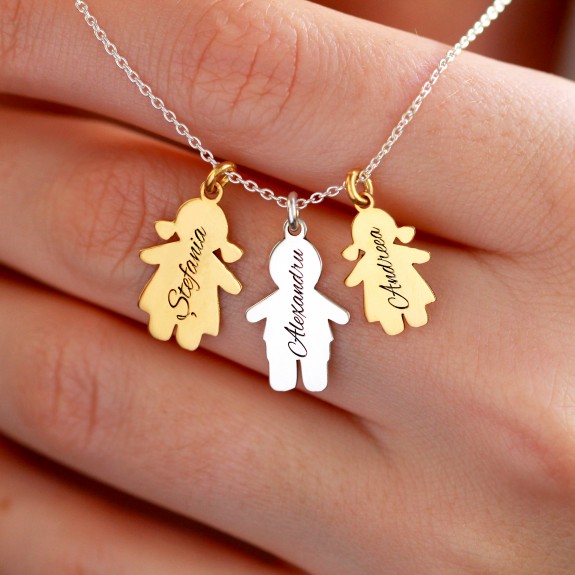 Sofia - Colier personalizat din argint cu siluete