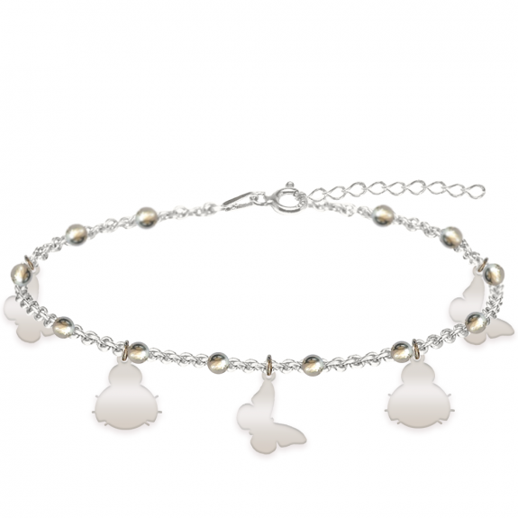 Spring - Bratara personalizata tip salba cu buburuze si fluturasi din argint 925 Spring - Bratara personalizata tip salba cu buburuze si fluturasi din argint 925