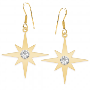 Star Light - Cercei personalizati steluta cu tortita deschisa din argint 925 placat cu aur galben 24K Star Light - Cercei personalizati steluta cu tortita deschisa din argint 925 placat cu aur galben 24K