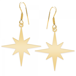 Star Light - Cercei personalizati steluta cu tortita deschisa din argint 925 placat cu aur galben 24K Star Light - Cercei personalizati steluta cu tortita deschisa din argint 925 placat cu aur galben 24K