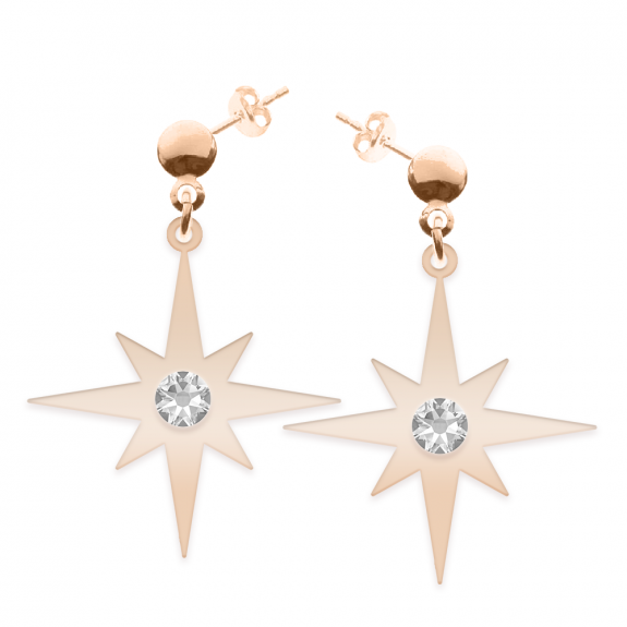 Star Light - Cercei personalizati steluta cu tija din argint 925 placat cu aur roz Star Light - Cercei personalizati steluta cu tija din argint 925 placat cu aur roz