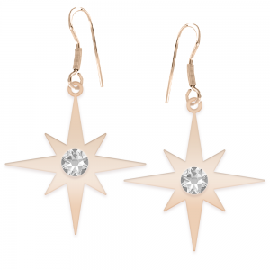 Star Light - Cercei personalizati steluta cu tortita deschisa din argint 925 placat cu aur roz Star Light - Cercei personalizati steluta cu tortita deschisa din argint 925 placat cu aur roz