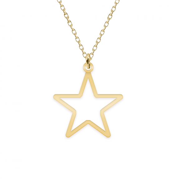 Star - Colier steluta din argint 925 placat cu aur galben 24K