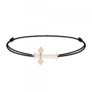 Stavros - Bratara personalizata cruce din argint 925 placat cu aur roz