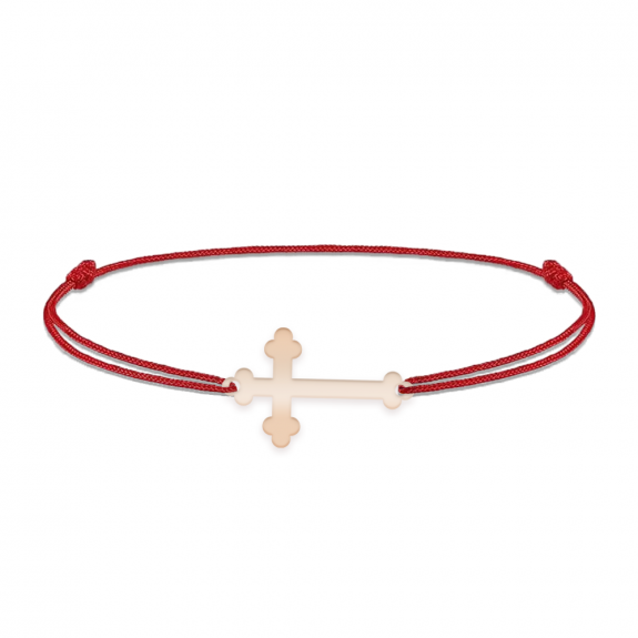 Stavros - Bratara personalizata cruce din argint 925 placat cu aur roz