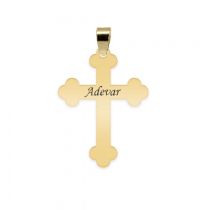 Stavros - Pandantiv personalizat cruce din argint 925 placat cu aur galben 24K