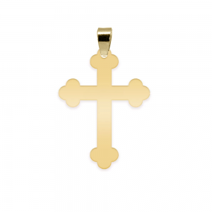 Stavros - Pandantiv personalizat cruce din argint 925 placat cu aur galben 24K