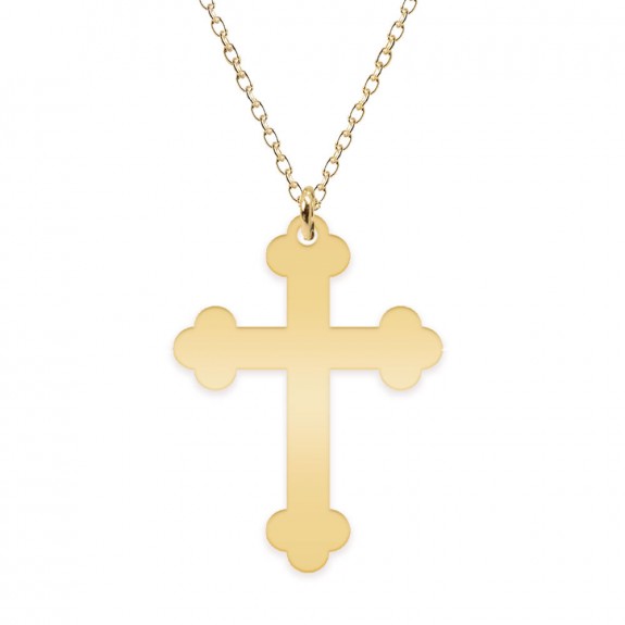 Stavros - Colier personalizat cruce din Argint 925 placat cu aur galben 24 karate
