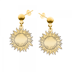 Sun - Cercei personalizati soare cu tija din argint 925 placat cu aur galben 24K Sun - Cercei personalizati soare cu tija din argint 925 placat cu aur galben 24K