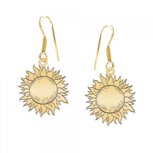 Sun - Cercei personalizati soare cu tortita deschisa din argint 925 placat cu aur galben 24K Sun - Cercei personalizati soare cu tortita deschisa din argint 925 placat cu aur galben 24K