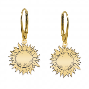 Sun - Cercei personalizati soare cu leverback din argint 925 placat cu aur galben 24K Sun - Cercei personalizati soare cu leverback din argint 925 placat cu aur galben 24K