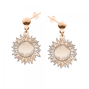 Sun - Cercei personalizati soare cu tija din argint 925 placat cu aur roz Sun - Cercei personalizati soare cu tija din argint 925 placat cu aur roz
