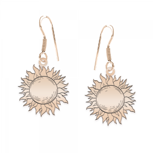 Sun - Cercei personalizati soare cu tortita deschisa din argint 925 placat cu aur roz Sun - Cercei personalizati soare cu tortita deschisa din argint 925 placat cu aur roz