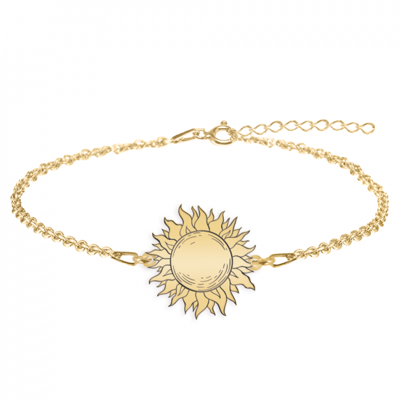 Sun - Bratara personalizata cu soare din argint 925 placat cu aur galben 24K Sun - Bratara personalizata cu soare din argint 925 placat cu aur galben 24K