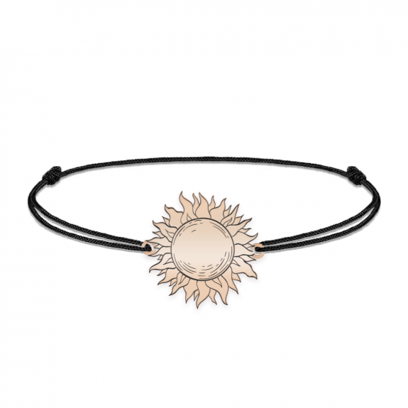Sun- Bratara personalizata snur cu soare din argint 925 placat cu aur roz Sun- Bratara personalizata snur cu soare din argint 925 placat cu aur roz