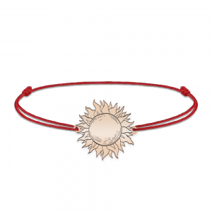Sun- Bratara personalizata snur cu soare din argint 925 placat cu aur roz
