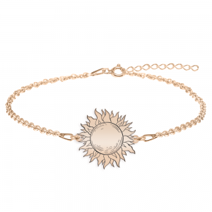 Sun - Bratara personalizata cu soare din argint 925 placat cu aur roz