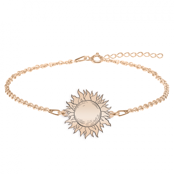Sun - Bratara personalizata cu soare din argint 925 placat cu aur roz Sun - Bratara personalizata cu soare din argint 925 placat cu aur roz