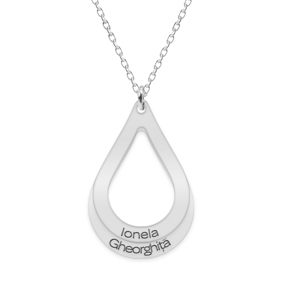 Suze - Colier personalizat lacrimi si nume din argint 925 Suze - Colier personalizat lacrimi si nume din argint 925