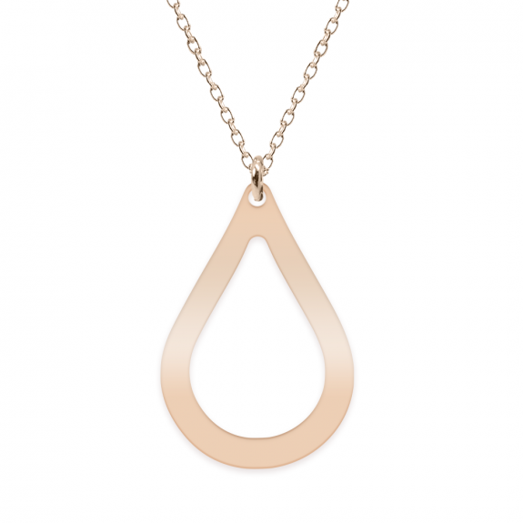 Suze - Colier personalizat lacrimi si nume din argint 925 placat cu aur roz