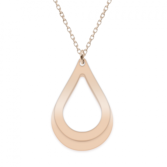 Suze - Colier personalizat lacrimi si nume din argint 925 placat cu aur roz