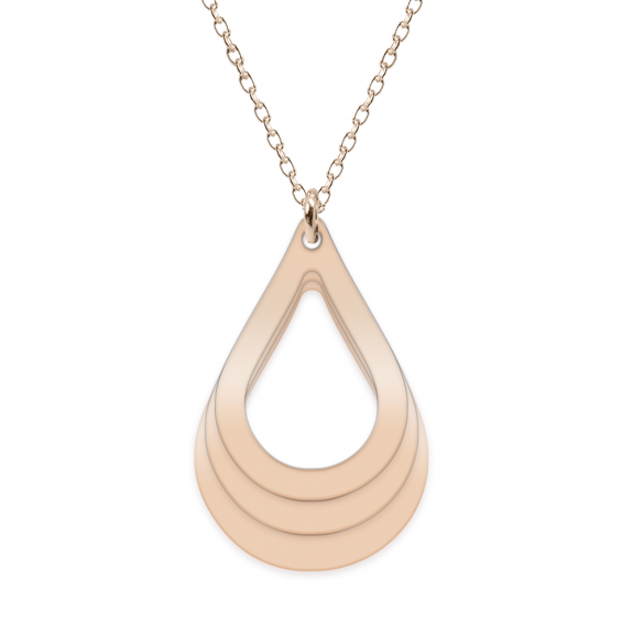 Suze - Colier personalizat lacrimi si nume din argint 925 placat cu aur roz
