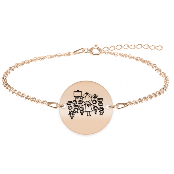 Teacher - Bratara personalizata educatoare/invatatoare/profesoara din argint 925 placat cu aur roz Teacher - Bratara personalizata educatoare/invatatoare/profesoara din argint 925 placat cu aur roz