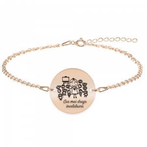 Teacher - Bratara personalizata educatoare/invatatoare/profesoara din argint 925 placat cu aur roz