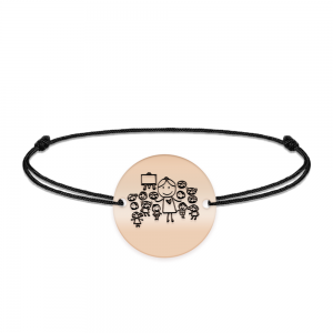 Teacher - Bratara personalizata snur educatoare/invatatoare/profesoara din argint 925 placat cu aur roz