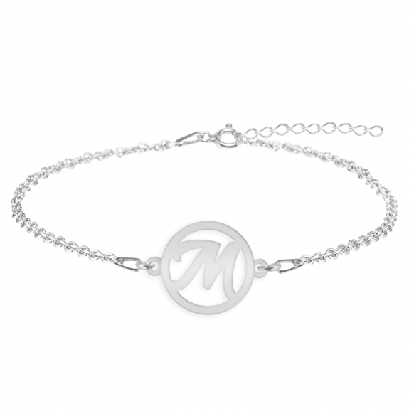 Teo - Bratara personalizata litera decupata din argint 925 Teo - Bratara personalizata litera decupata din argint 925