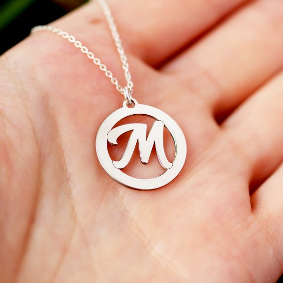 Teo - Colier personalizat litera decupata din argint 925