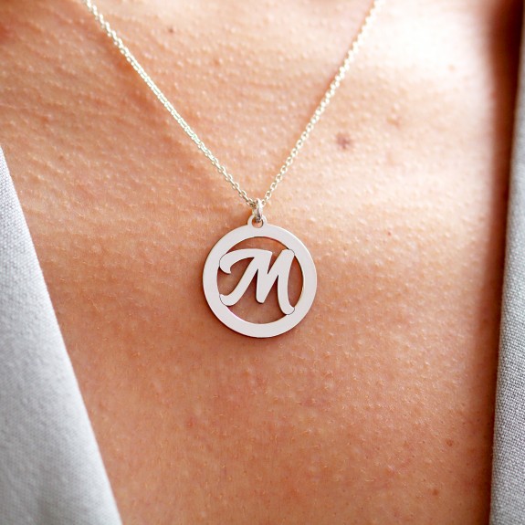 Teo - Colier personalizat litera decupata din argint 925
