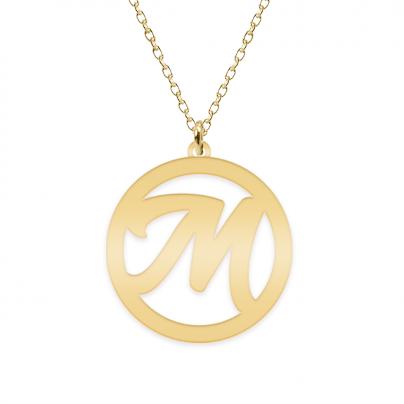 Teo - Colier personalizat litera decupata din argint 925 placat cu aur galben 24 Karate Teo - Colier personalizat litera decupata din argint 925 placat cu aur galben 24 Karate