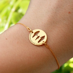 Together - Bratara personalizata din argint 925 placat cu aur galben 24K -banut