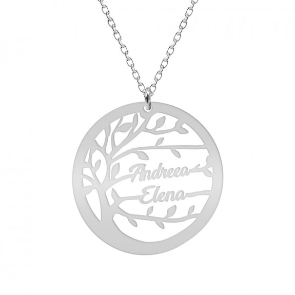 Tree - Colier personalizat copacul vietii si nume din argint 925 Tree - Colier personalizat copacul vietii si nume din argint 925