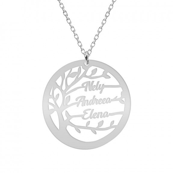 Tree - Colier personalizat copacul vietii si nume din argint 925 Tree - Colier personalizat copacul vietii si nume din argint 925