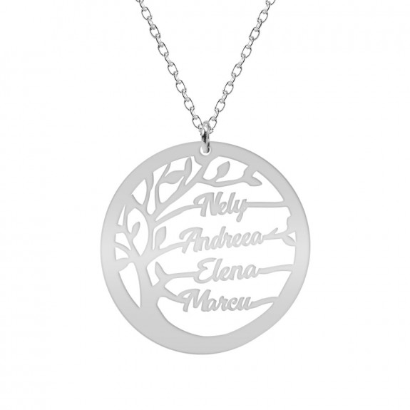 Tree - Colier personalizat copacul vietii si nume din argint 925 Tree - Colier personalizat copacul vietii si nume din argint 925