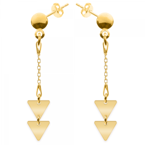 Triangle - Cercei personalizati doua triunghiuri cu tija din argint 925 placat cu aur galben 24K Triangle - Cercei personalizati doua triunghiuri cu tija din argint 925 placat cu aur galben 24K