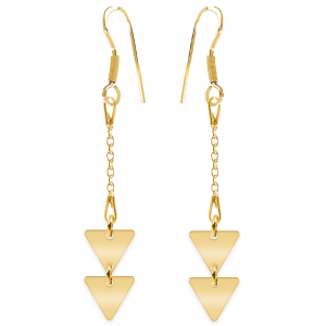 Triangle - Cercei personalizati doua triunghiuri cu tortita deschisa din argint 925 placat cu aur galben 24K Triangle - Cercei personalizati doua triunghiuri cu tortita deschisa din argint 925 placat cu aur galben 24K