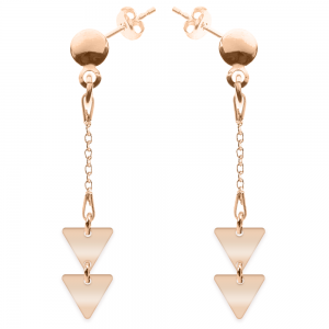 Triangle - Cercei personalizati doua triunghiuri cu tija din argint 925 placat cu aur roz Triangle - Cercei personalizati doua triunghiuri cu tija din argint 925 placat cu aur roz