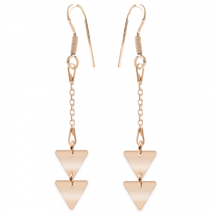 Triangle - Cercei personalizati doua triunghiuri cu tortita deschisa din argint 925 placat cu aur roz Triangle - Cercei personalizati doua triunghiuri cu tortita deschisa din argint 925 placat cu aur roz