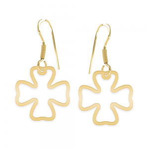 Trifoglio - Cercei personalizati trifoi decupat din argint 925 placat cu aur galben 24K Trifoglio - Cercei personalizati trifoi decupat din argint 925 placat cu aur galben 24K