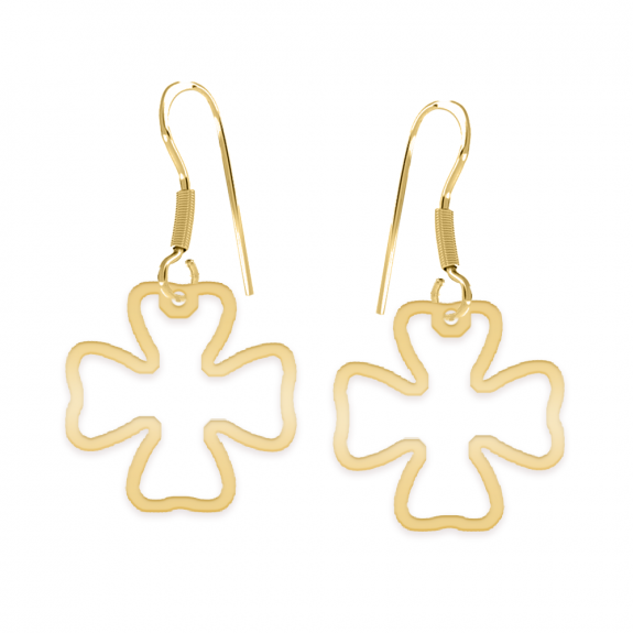Trifoglio - Cercei personalizati trifoi decupat din argint 925 placat cu aur galben 24K Trifoglio - Cercei personalizati trifoi decupat din argint 925 placat cu aur galben 24K
