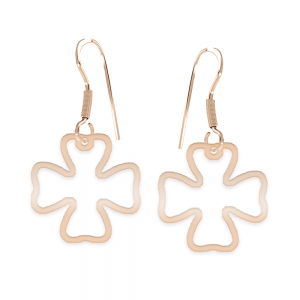 Trifoglio - Cercei personalizati trifoi decupat din argint 925 placat cu aur roz Trifoglio - Cercei personalizati trifoi decupat din argint 925 placat cu aur roz