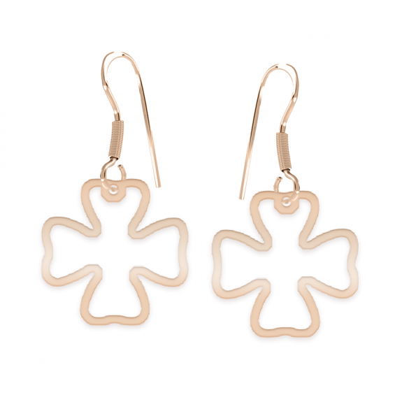 Trifoglio - Cercei personalizati trifoi decupat din argint 925 placat cu aur roz Trifoglio - Cercei personalizati trifoi decupat din argint 925 placat cu aur roz