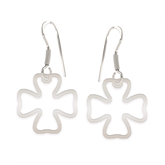Trifoglio - Cercei personalizati trifoi decupat din argint 925 Trifoglio - Cercei personalizati trifoi decupat din argint 925